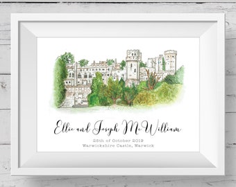 Warwickshire Castle, Warwickshire, England, Wedding Venue, Personalised Wedding Gift,