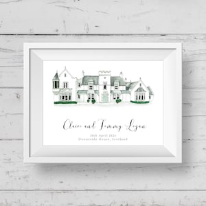 Douneside House, Scotland, Personalised Wedding Gift, Personalised, Scottish Venue, Anniversary Gift, Wedding