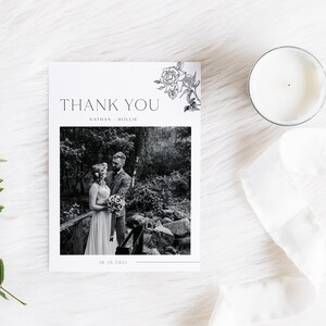 Till Death, Wedding Thank You Card, Thank You Card, Personalised Thank You Card, Wedding Thank You Card with Photo, Folded Thank You Card