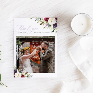 Highland, Wedding Thank You Card, Thank You Card, Personalised Thank You Card, Wedding Thank You Card with Photo, Folded Thank You Card
