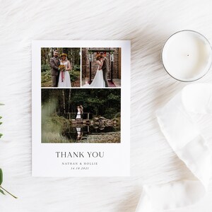 Minimalista, Tarjeta de agradecimiento de boda, Tarjeta de agradecimiento, Tarjeta de agradecimiento personalizada, Tarjeta de agradecimiento de boda con foto, Tarjeta de agradecimiento plegada