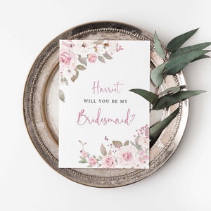 4 modèles de cartes, Rejoignez ma tribu de mariée, Soyez ma demoiselle d’honneur, Soyez ma demoiselle d’honneur, Fille de fleurs, Proposition de fête nuptiale, Mariage élégant