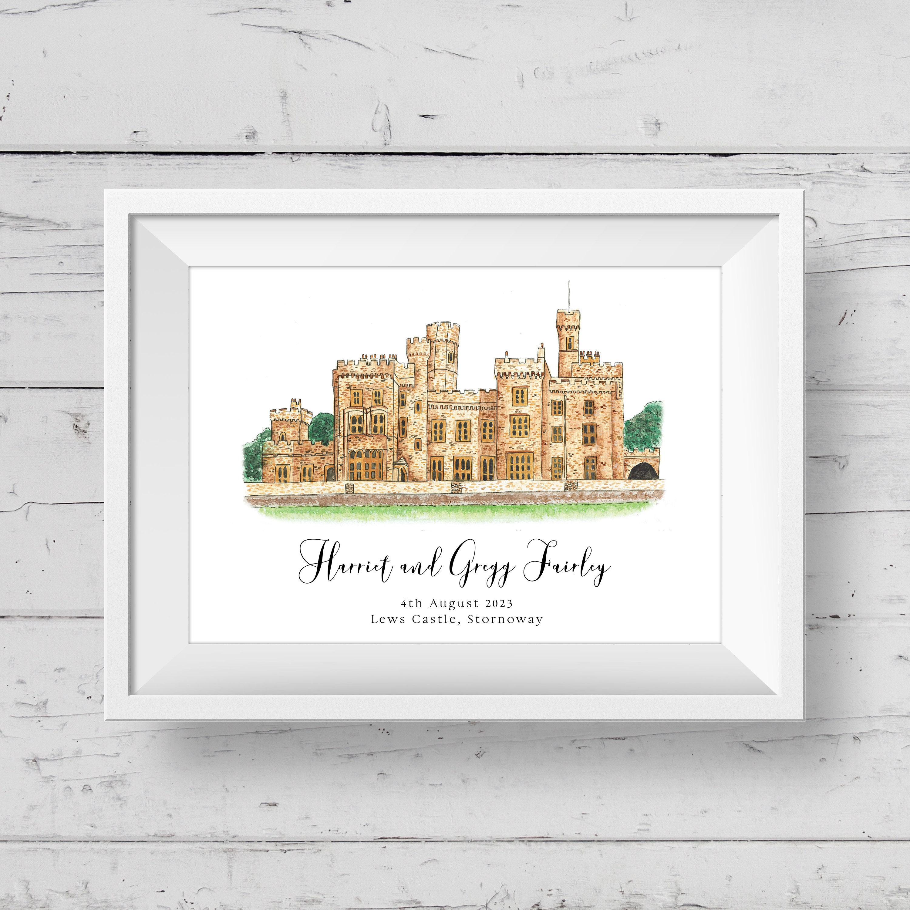 Lews Castle, Stornoway, Personalised Wedding Gift, Personalised, Stornoway,  Scottish Wedding, Wedding Gifts 