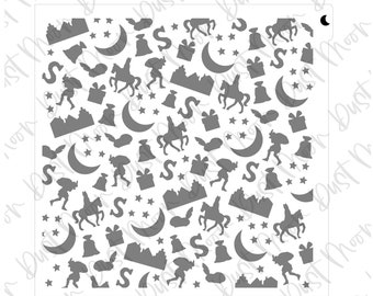 Sinterklaas scatter pattern Mylar plastic cookie stencil