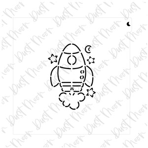 PYO Space shuttle (revamped design) - Mylar plastic cookie stencil -