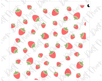 2-part strawberry pattern - Mylar plastic cookie stencil