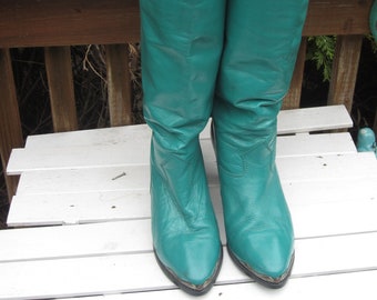 turquoise blue boots
