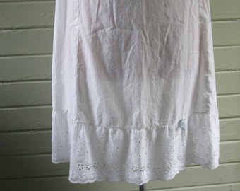 Eyelet Lace Slip. !00% Cotton Prairie Skirt Under Slip