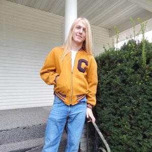 1950&#39;s Letter Jacket ,High School Letter Jacket, 100% Wool, USA Made ,Unisex, Men&#39;s Size 38 to 40, Ladies Size  Medium /CLASSIC Mid Century!
