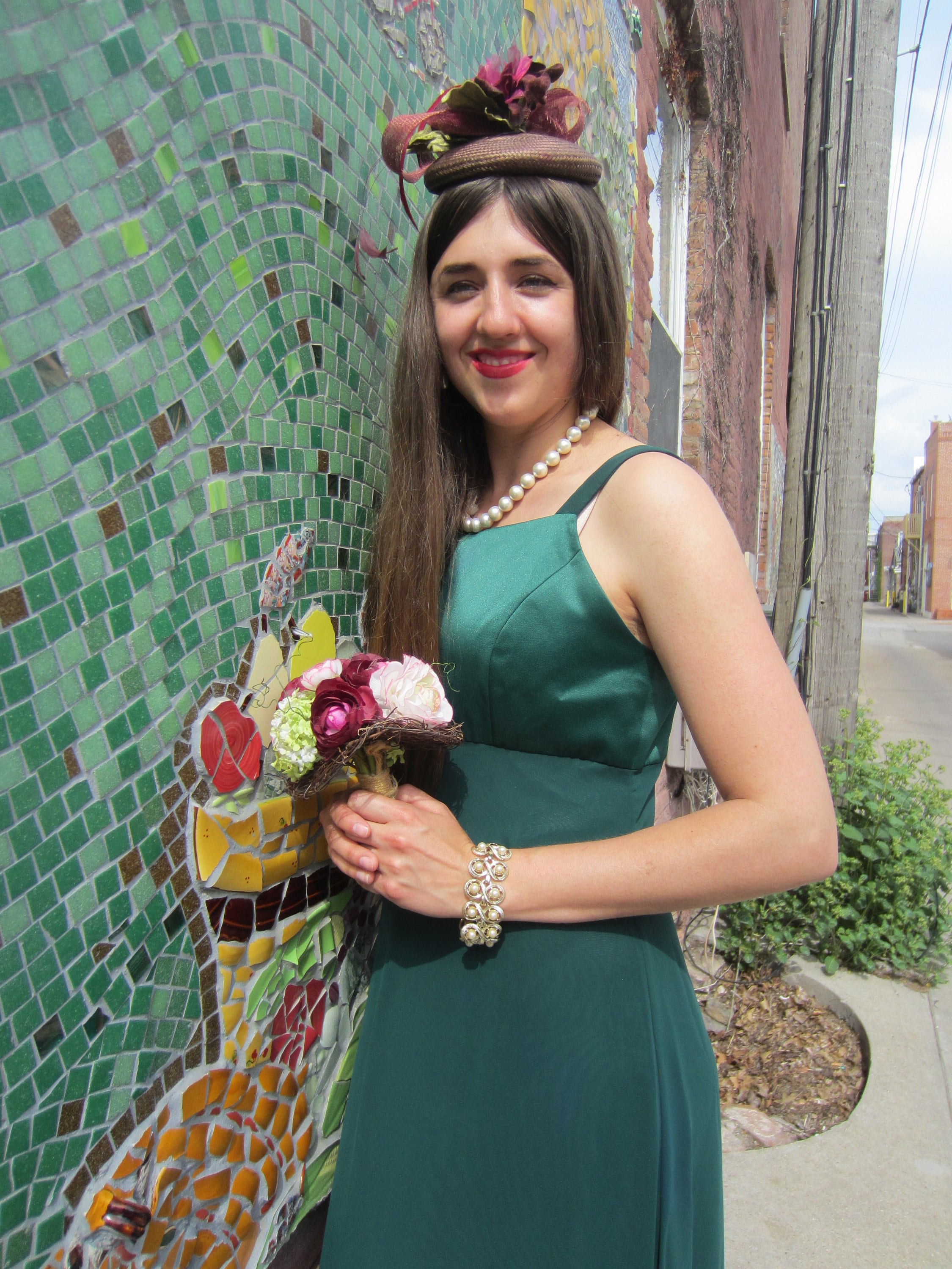 green emerald velvet dress Metallic Blouson Halter Dress In Emerald Green-Emerald Green / Regular / 0 main image 1