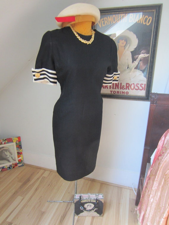 1980's Sailor Dress, Black and White Talbots, Line