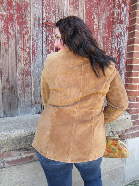 Brown Suede Jacket, Real LeatherSuede, Blazer Sty… - image 3