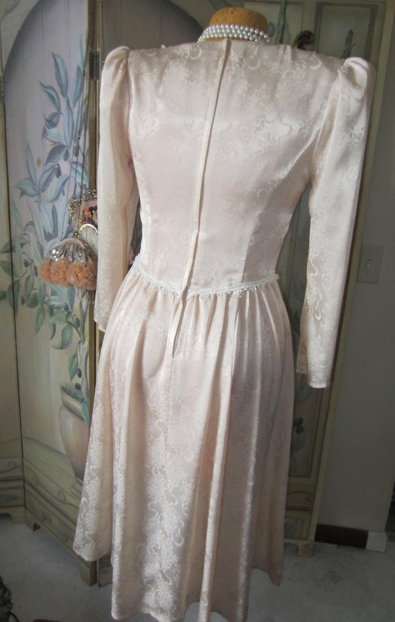 1980's Scott McClintock Poly Silk Ivory Brocade/ … - image 7