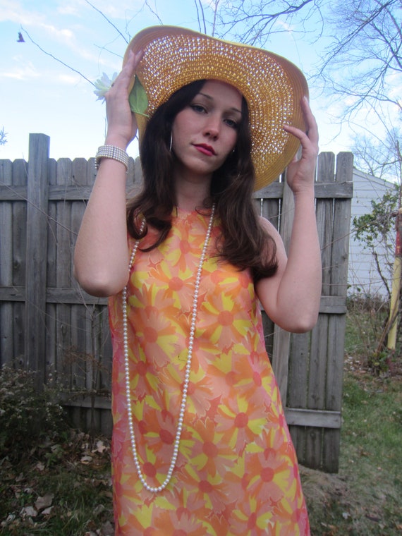 1960's  Mini Dress,Flower Power, Psychedelic, Mod… - image 1