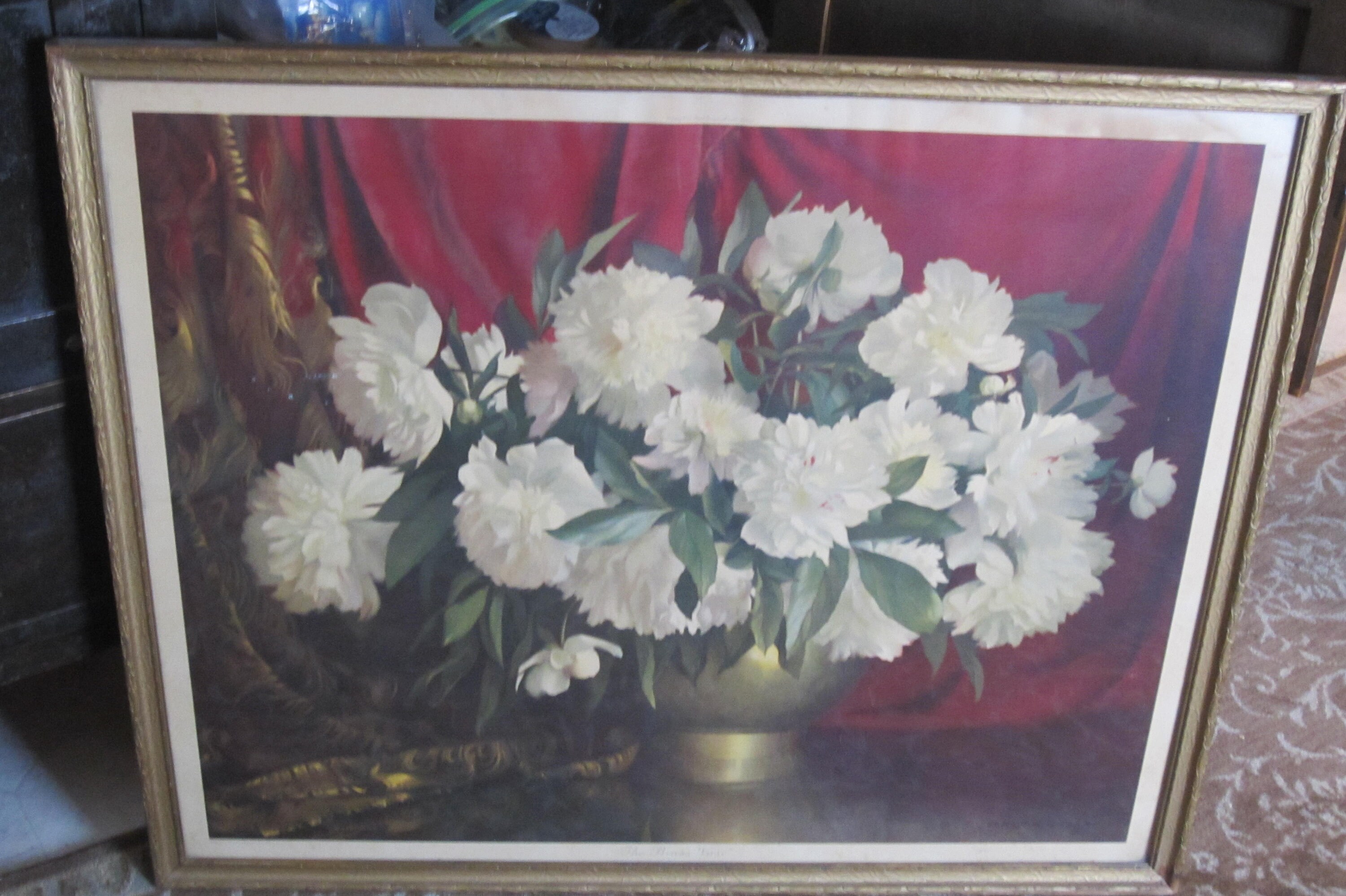 Large 1940's Lithograph By Elmer W Greene/ Original Frame/ Etsy