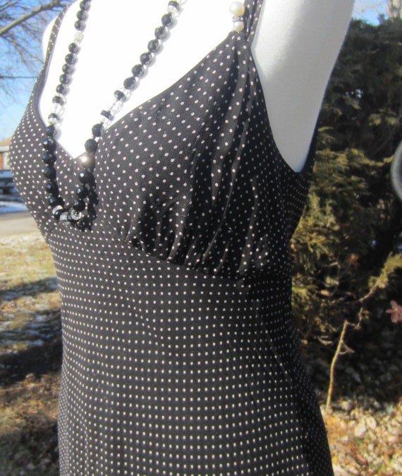 Polka Dot Sundress, 100% Silk Handkerchief Hem Su… - image 3