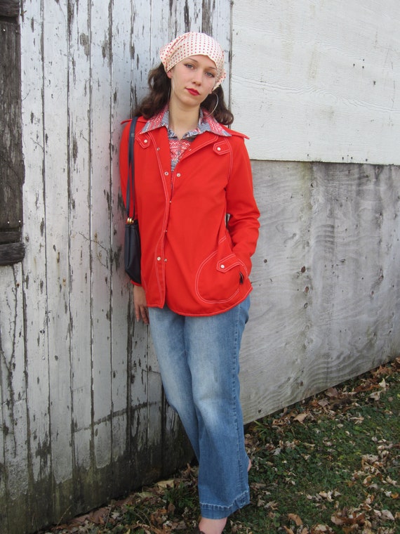 1970's Outfit, Red Leisure Jacket With Matching W… - image 7