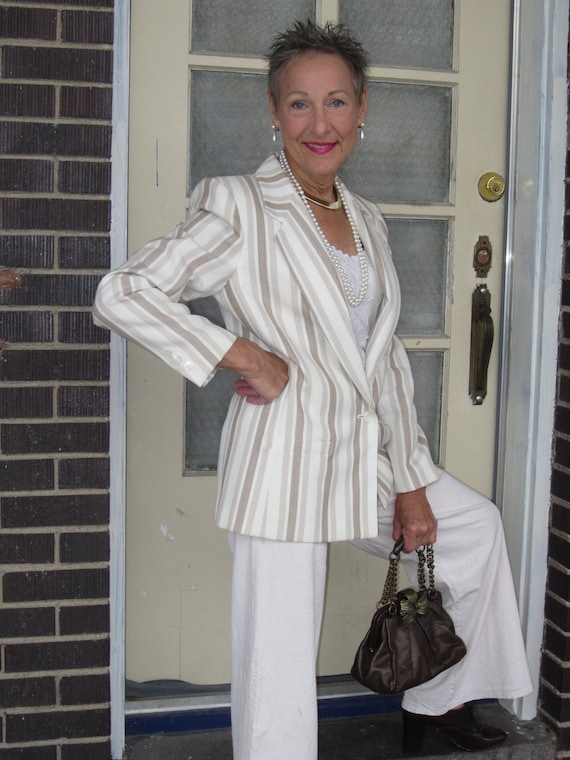 Pinstripe hotsell linen blazer