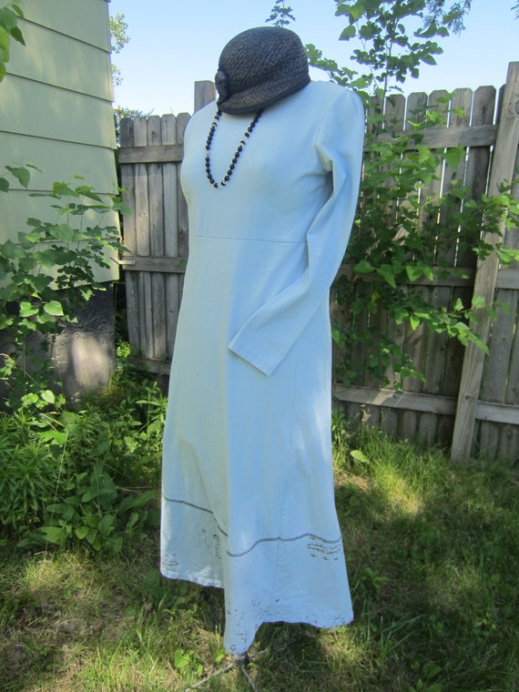 1990's 100% Cotton Baby Blue Long Sleeve Empire Wa