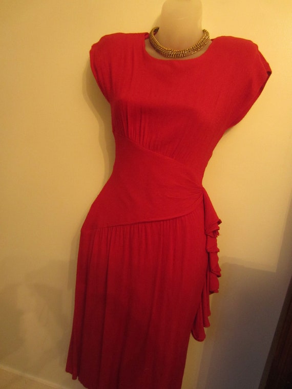 1980's Summer Dress, Sexy  Red Hourglass, 80's Do… - image 3