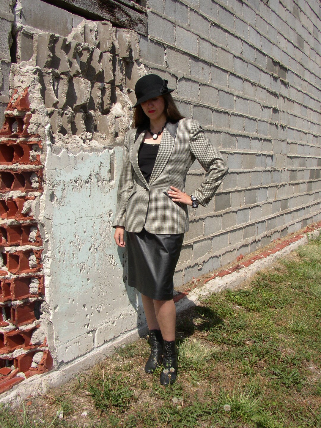 スカート sheller leather combination tweed skort sheller Leather combination tweed skort SHANELL TWEED TRIMMING