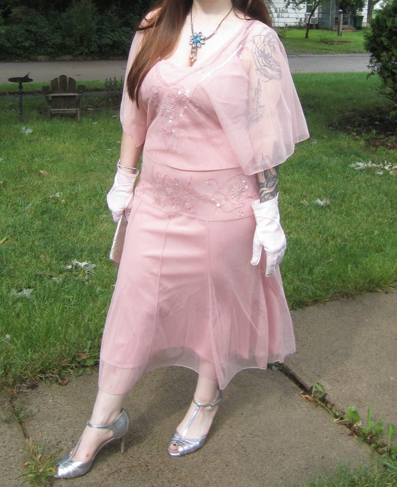 Downton Abbey Dress, Pink With Dropped Waist And … - image 6