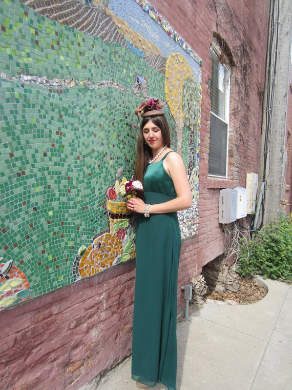 david's bridal cross back bridesmaid dress Hunter Green Chiffon Satin Mismatched Elegant Long Bridesmaid Dresses,  CB0337 main image 0