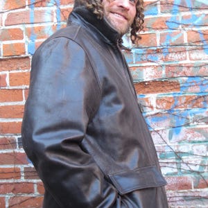 Men's Leather Jacket 1990's 'Indiana Jones' Style Brown Leather Excellent Vintage Condition With Warm Thinsulate Lining, Pockets Size Medium image 6