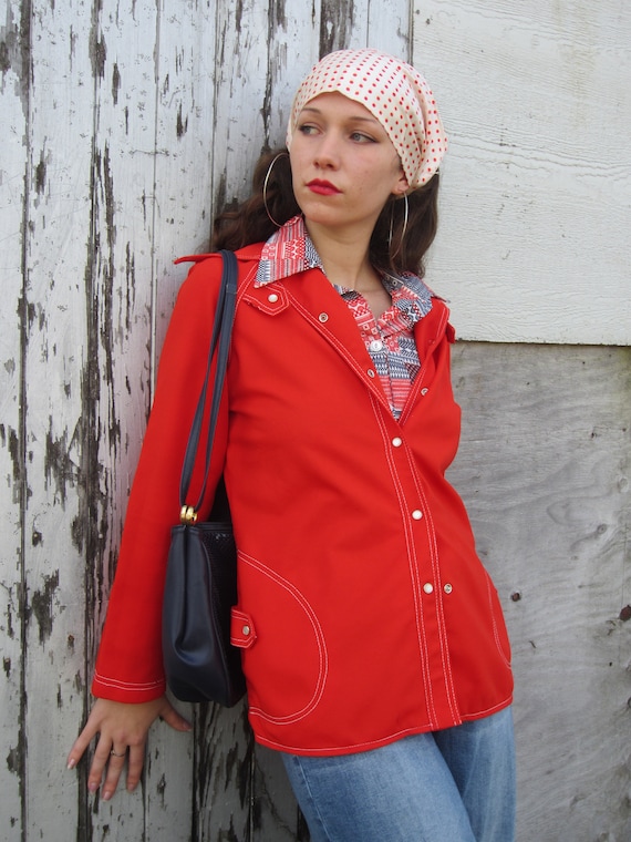 1970's Outfit, Red Leisure Jacket With Matching W… - image 5