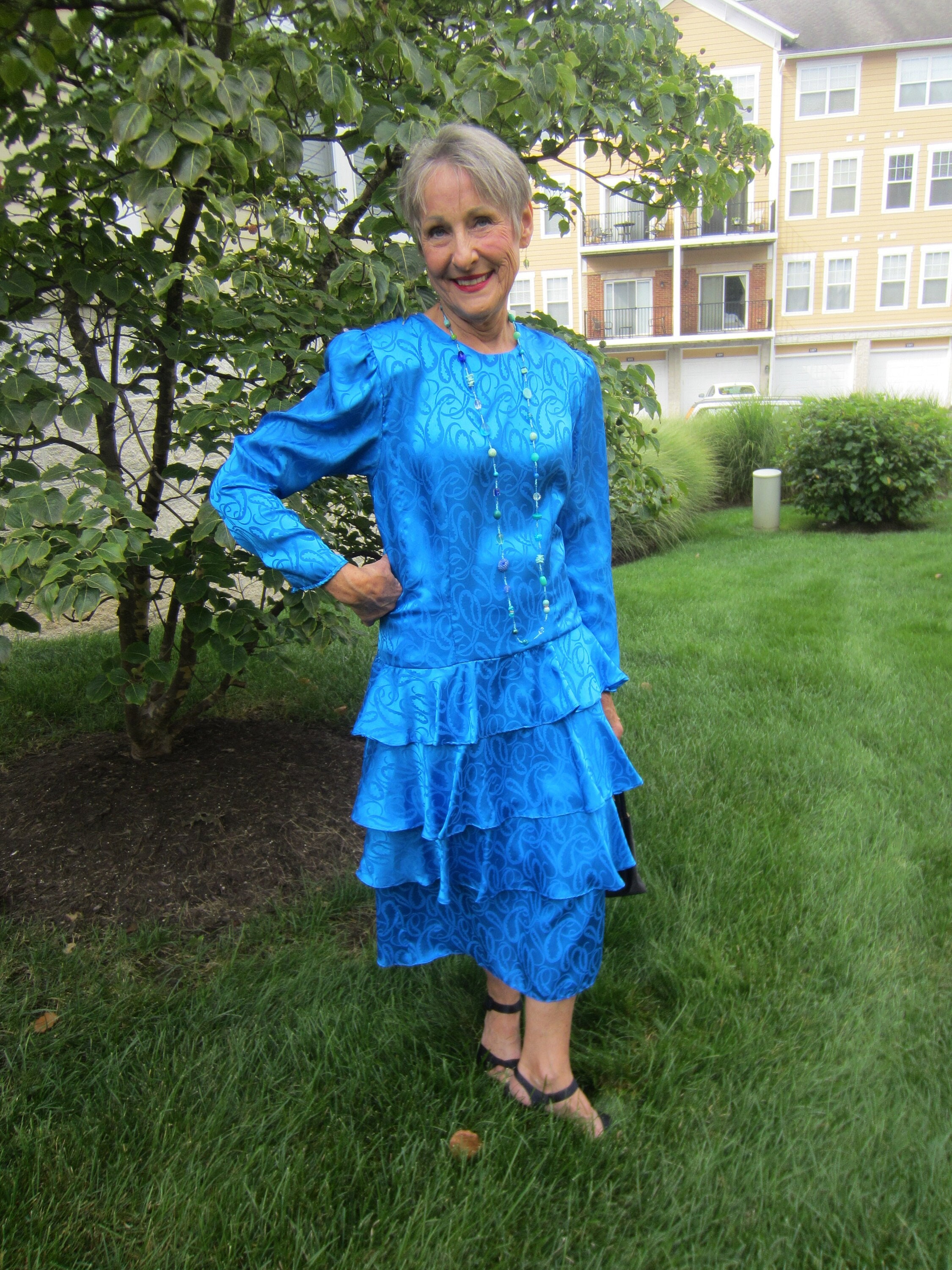 atoir blue dress Vintage 1980s 80s Silk Cocktail Dress | Lillie Rubin Power Dress main image 1