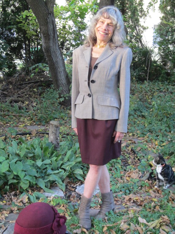 1980's Italian Fitted Tweed Wool Suit Jacket/ Ridi