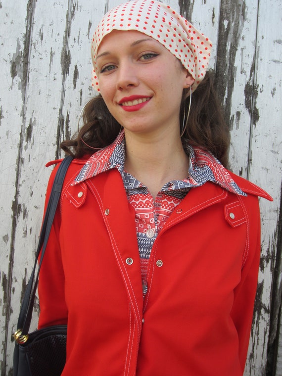 1970's Outfit, Red Leisure Jacket With Matching W… - image 6