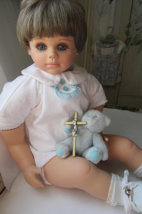 1970's Baby Boy Baptism/Christening Outfit/ Onesie Si… Gem