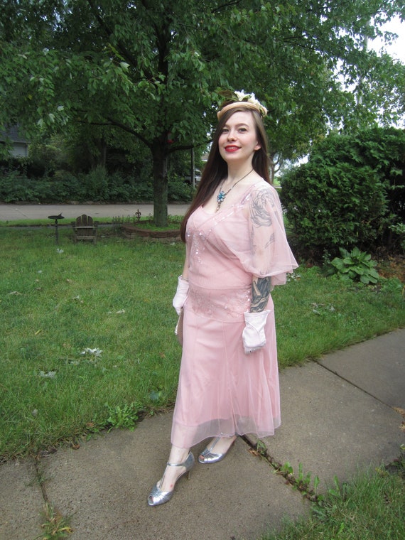 Downton Abbey Dress, Pink With Dropped Waist And … - image 8