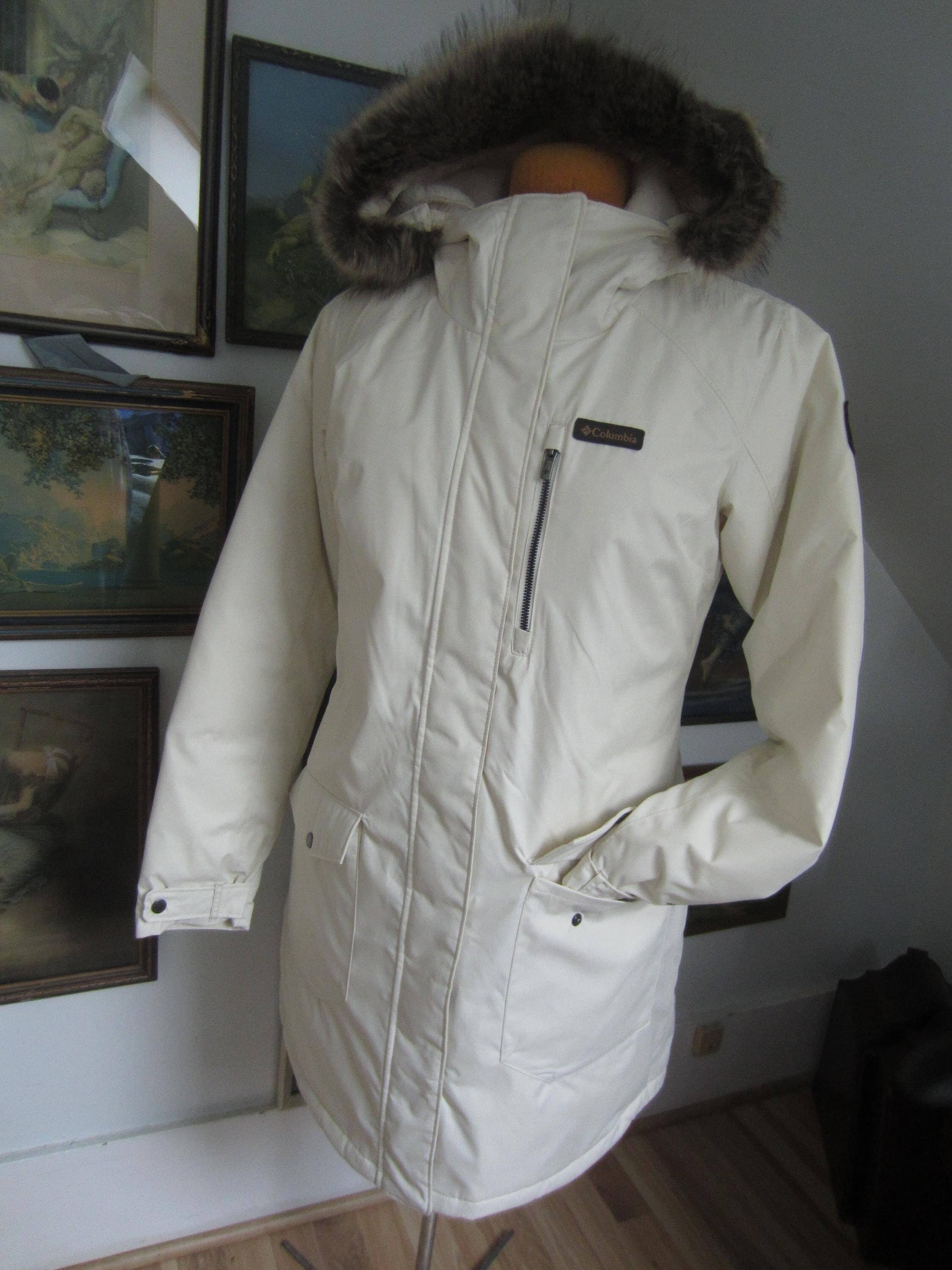 Columbia Parka Jacket With Detachable Faux Fur Lined Hood, Clean 