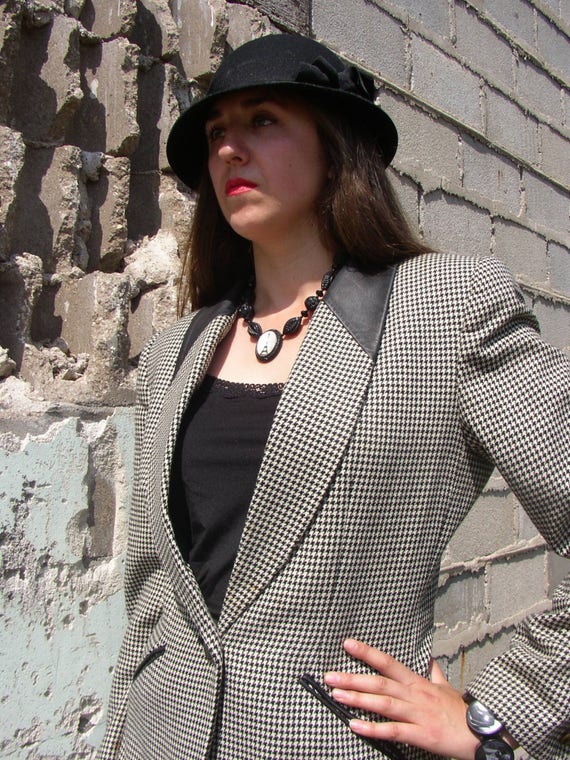 1980's Leather Suit, Vintage 80's Skirt Suit, Lea… - image 5