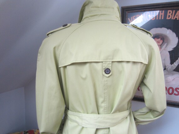 Vintage Trench Coat, Chartreuse Green,80's 90's ,… - image 4