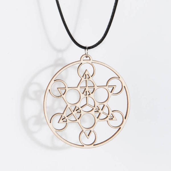 Merkaba Necklace Birch wood – Handmade - Wood - Sacred geometry - Hindoeïstic symbol – Yoga