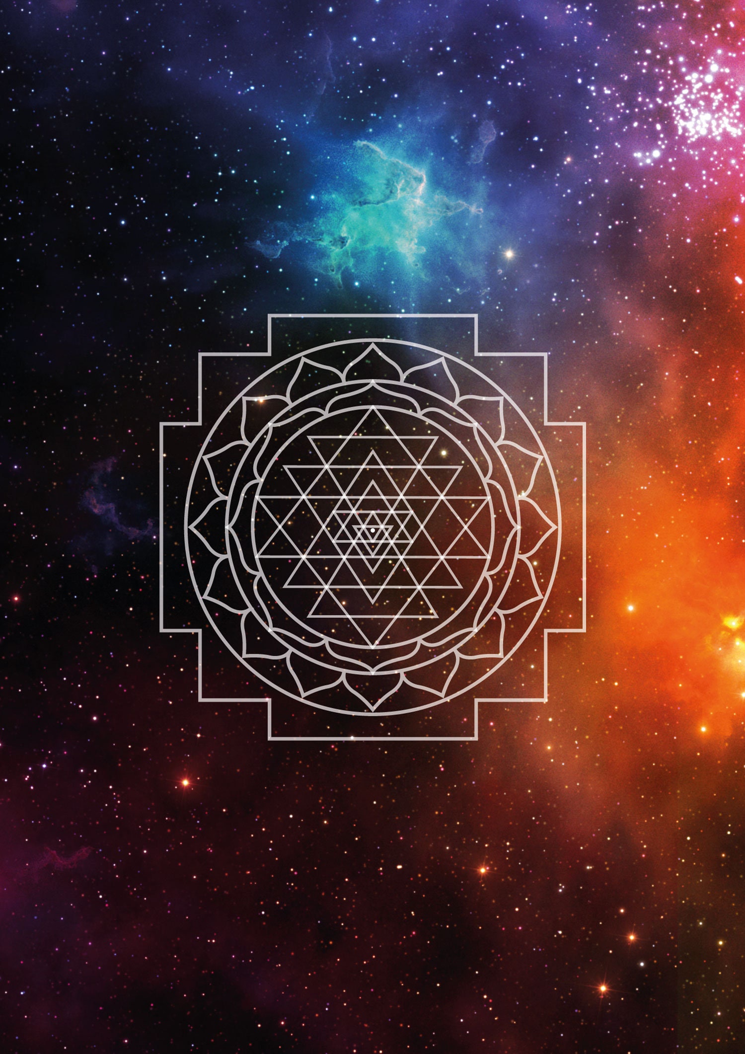 Sri Yantra Poster Sacred Geometry Dark Watercolor Galaxy - Etsy