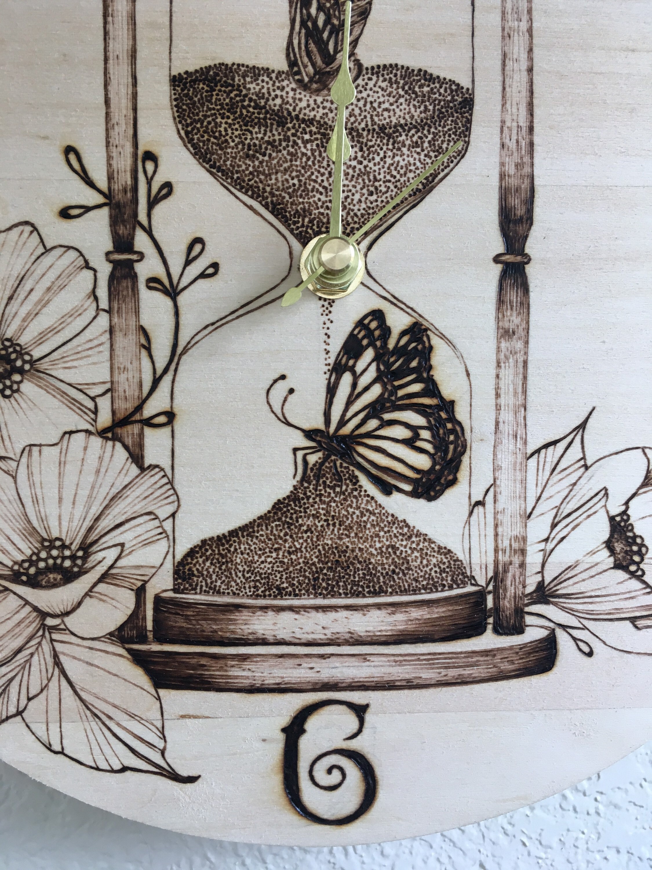 Change. 10 round clock wood burning Etsy