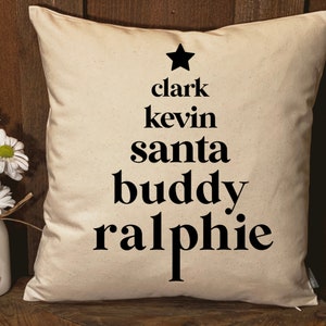 Favorite Christmas Movies Pillow, Christmas Tree Flag Wall Hanging, Santa, Buddy, Kevin, Ralphie, Clark, Holiday Movie Favorites, Home Decor