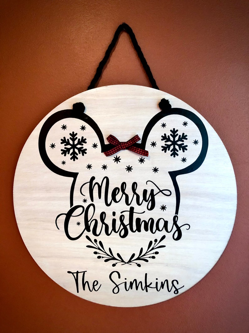 Merry Christmas Sign Personalized Family Christmas Disney Etsy
