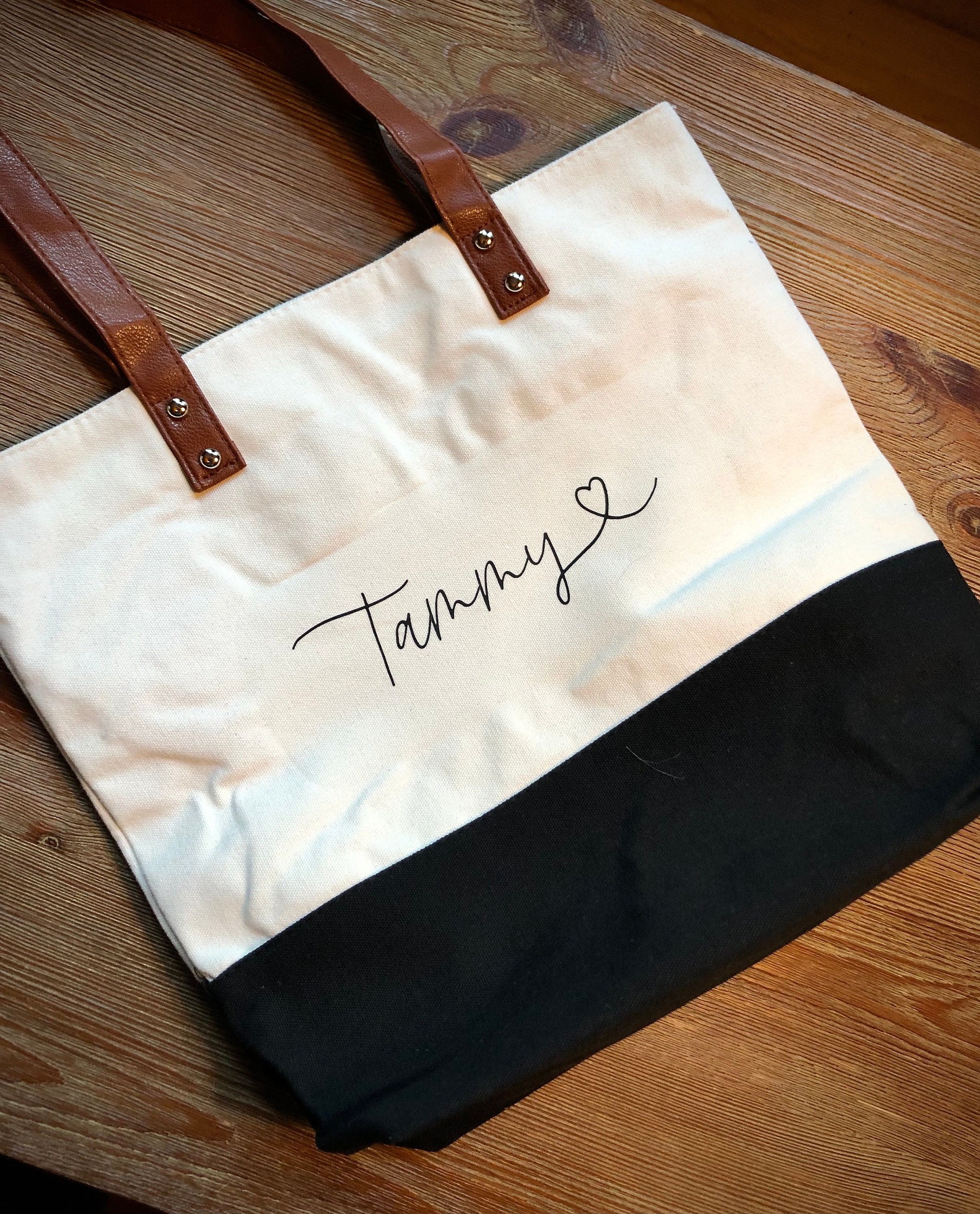 Leather Bottom Tote - Etsy