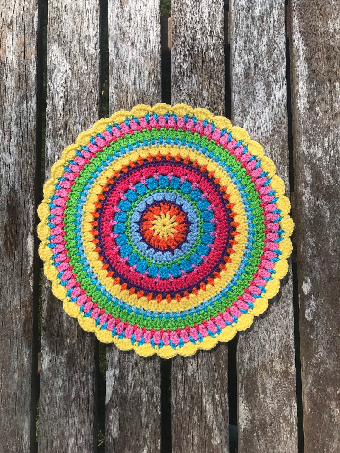 Crochet Mandala Placemat 27 cm Etsy