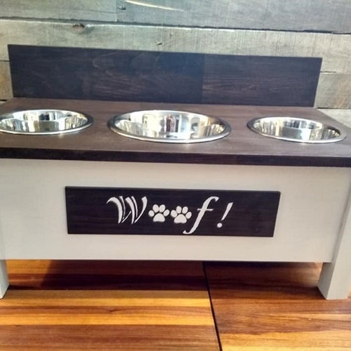 Triple Large Dog Feeder Etsy