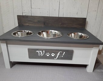 Triple Dog Feeder Etsy