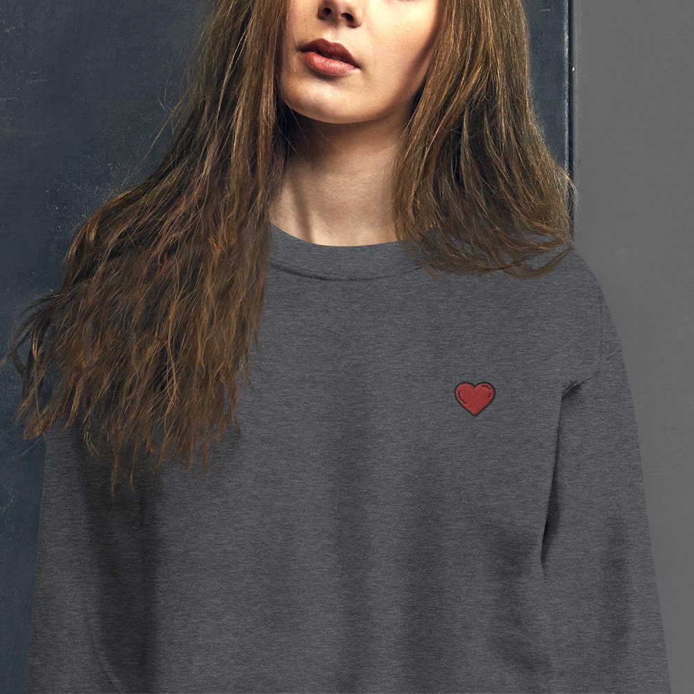 Unisex Heart Sweatshirt Heart Womens Sweatshirt Love Etsy