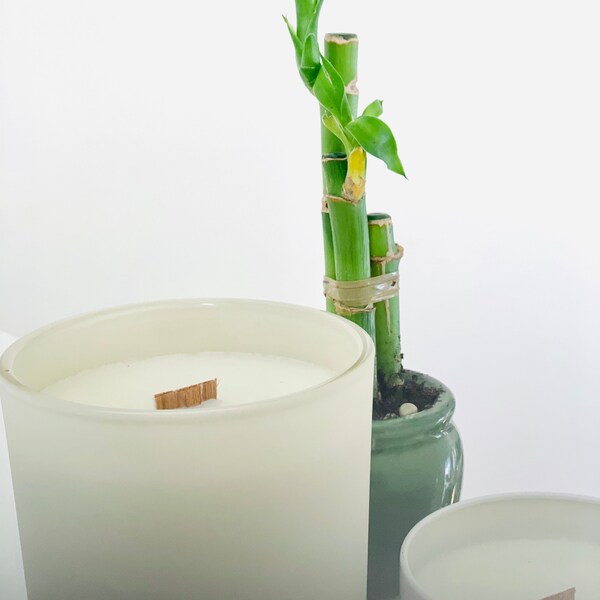 BAMBOO Scented Soy Candle | Spring Handpoured Woodwick Scented Soy Candle