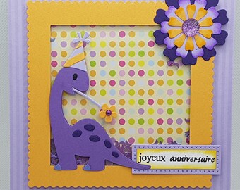 Diplodocus birthday card, diplodocus card, little boy birthday card, little boy card, dinosaur birthday card.