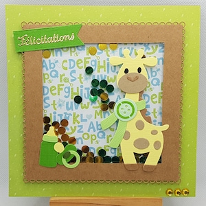 Shake baby boy card, shaker boy card, congratulations baby boy card, congratulations baby boy card, baby card image 1